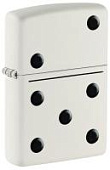Зажигалка ZIPPO Domino Design с покрытием White Matte, латунь/сталь, белая, матовая, 38x13x57 мм (без бензина)
