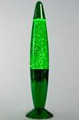 Лава-лампа 34см Зелёная/Блёстки мелкие (Глиттер) Хром