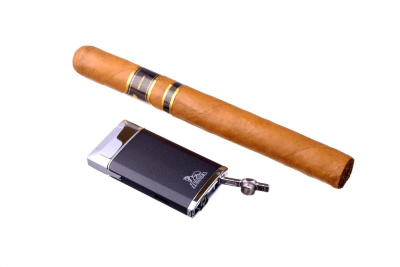 Зажигалка сигарная Lubinski Турин, турбо с пробойником, черная, WA577-3