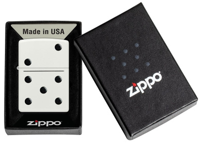 Зажигалка ZIPPO Domino Design с покрытием White Matte, латунь/сталь, белая, матовая, 38x13x57 мм (без бензина) Зажигалка ZIPPO Domino Design с покрытием White Matte, латунь/сталь, белая, матовая, 38x13x57 мм (без бензина)