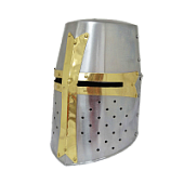 Шлем крестоносца ''Ведро'' с латунной отделкой