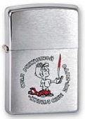 Зажигалка ZIPPO Мальчик, с покрытием Brushed Chrome, латунь/сталь, серебристая, матовая, 38x13x57 мм