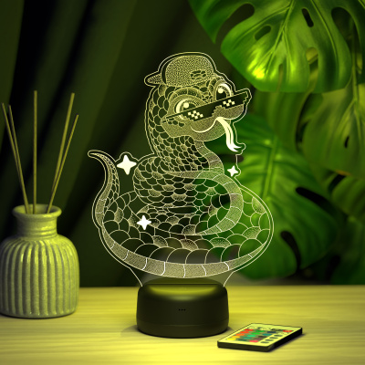 3D ночник Змейка в очках
