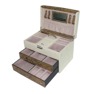 Шкатулка для украшений Jardin D'Ete, цвет бело-золотой, 30х20х22,5 см