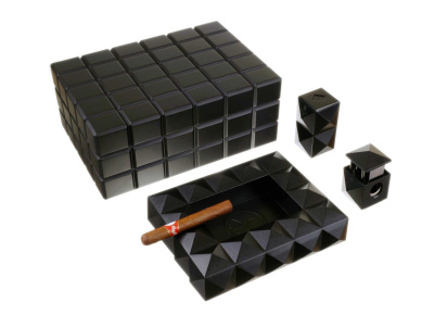 Набор сигарных аксессуаров Colibri, Черный лак SET-HU500T1