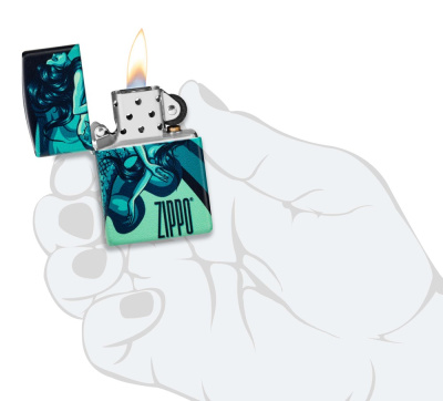 Зажигалка ZIPPO Mermaid Design с покрытием 540 Matte, латунь/сталь, черная, матовая, 38x13x57 мм Зажигалка ZIPPO Mermaid Design с покрытием 540 Matte, латунь/сталь, черная, матовая, 38x13x57 мм