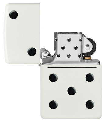 Зажигалка ZIPPO Domino Design с покрытием White Matte, латунь/сталь, белая, матовая, 38x13x57 мм (без бензина) Зажигалка ZIPPO Domino Design с покрытием White Matte, латунь/сталь, белая, матовая, 38x13x57 мм (без бензина)