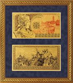 Картина на сусальном золоте «Деньги империи Александра Македонского»