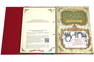 Родословная книга "Изысканная"с золоченым древом, экокожа Родословная книга "Изысканная"с золоченым древом, экокожа