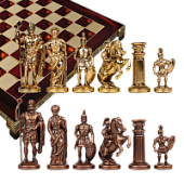 Шахматный набор "Греко-Романский Период" (28х28 см), доска красная