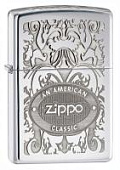 Зажигалка ZIPPO Crown Stamp™ с покрытием High Polish Chrome, латунь/сталь, серебристая, 38x13x57 мм