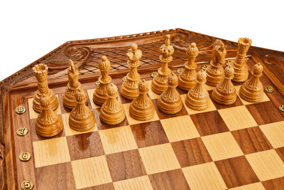 Шахматы резные в ларце "Севанское сражение" 50, Haleyan
