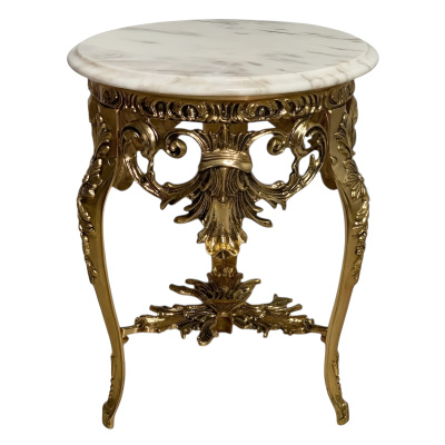 Круглый столик с мраморной столешницей "Наполеон", "золото"