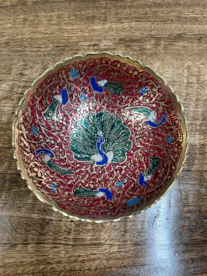 Конфетница Peacock латунь, цветная эмаль