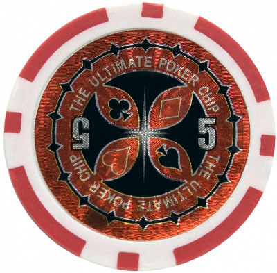 Покерный набор ULTIMATE на 100 фишек 11,5г с номиналом в алюминиевом кейсе, pku100