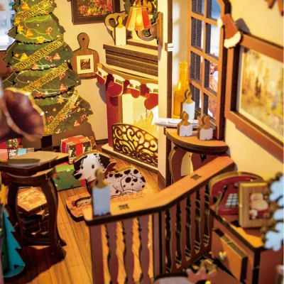 Деревянный конструктор - вставка на полку Рождественская сцена Robotime Christmas Indoor Scene