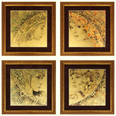 Картина на сусальном золоте «Стихия Воздух»