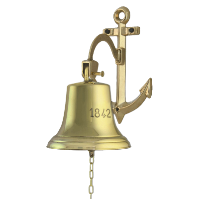 Колокол корабельный "1842" на кронштейне d18 см.