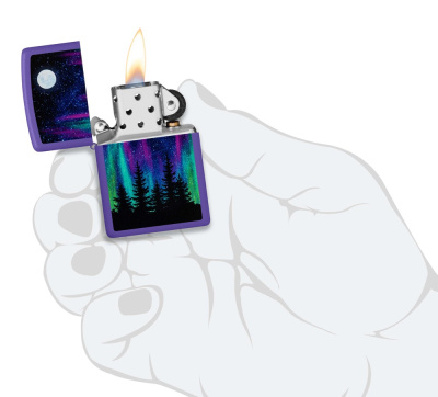 Зажигалка ZIPPO Night In The Forest с покрытием Purple Matte, латунь/сталь, фиолетовая, 38x13x57 мм Зажигалка ZIPPO Night In The Forest с покрытием Purple Matte, латунь/сталь, фиолетовая, 38x13x57 мм