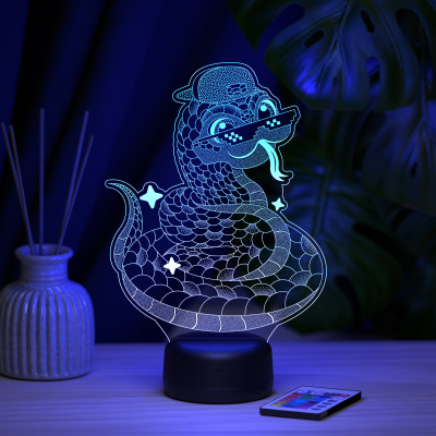 3D ночник Змейка в очках
