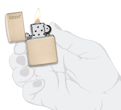 Зажигалка ZIPPO Classic 49453ZL с покрытием Flat Sand, латунь/сталь, бежевая, глянцевая, 38x13x57 мм