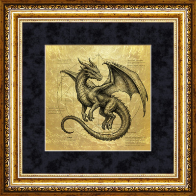 Картина на сусальном золоте «Дракон» Картина на сусальном золоте «Дракон»