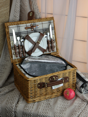 Набор для пикника с термосумкой и пледом на 4 персоны Набор для пикника с термосумкой и пледом на 4 персоны