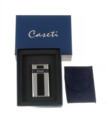 Зажигалка Caseti турбо, тонкая, серебристая