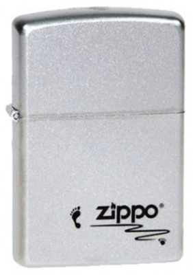 Зажигалка ZIPPO Footprints, с покрытием Satin Chrome™, латунь/сталь, серебристая, 38x13x57 мм