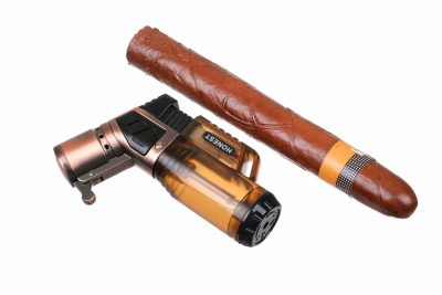 Зажигалка сигарная Honest, тройное пламя, бронза