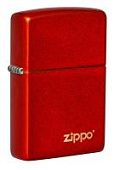 Зажигалка ZIPPO Classic с покрытием Metallic Red, латунь/сталь, красная, матовая, 38x13x57 мм