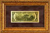 Картина на сусальном золоте «Юбилейные два доллара США»