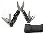 Мультитул Stinger, 105x45 мм, 9 функций, сталь/алюминий, чёрный, в комплекте нейлоновый чехол