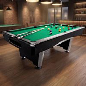 Бильярдный стол для пула Dynamic Billard "Triumph Plus" 8 футов (черный) в комплекте, аксессуары и сукно