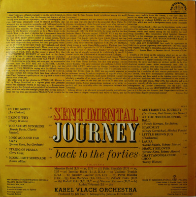 Виниловая пластинка Оркестр Карела Влаха, Sentimental Journey, Back to the forties, бy