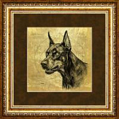 Картина на сусальном золоте «Доберман»