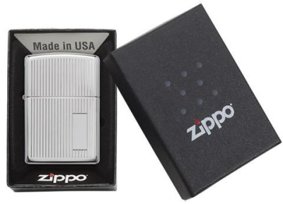 Зажигалка ZIPPO Classic 350 с покрытием High Polish Chrome, латунь/сталь, серебристая, 38x13x57 мм