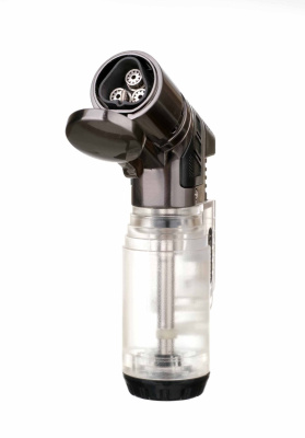 Зажигалка сигарная Honest, тройное пламя, прозрачная