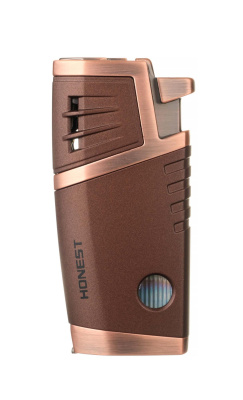 Зажигалка сигарная Honest, двойное пламя, с пробойником, бронза