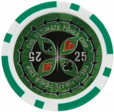 Покерный набор ULTIMATE на 100 фишек 11,5г с номиналом в алюминиевом кейсе, pku100