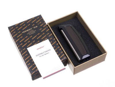 Зажигалка сигарная Honest, с ножницами, черная