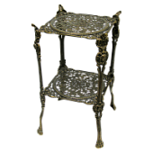 Столик квадратный 24х46 см, с двумя полками, антик