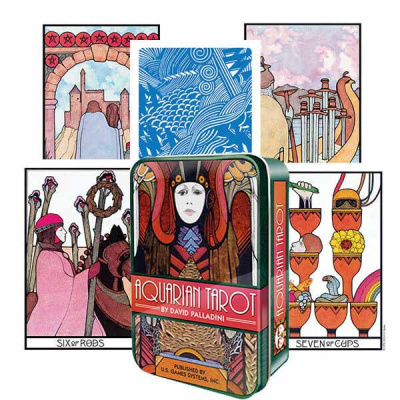 Карты Таро. "Aquarian Tarot In a Tin"/ Таро Водолея в жестяной банке, US Games