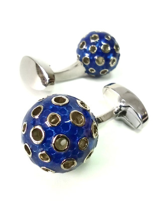 Запонки Cufflinks Inc. Синие шарики с отверстиями, CF43