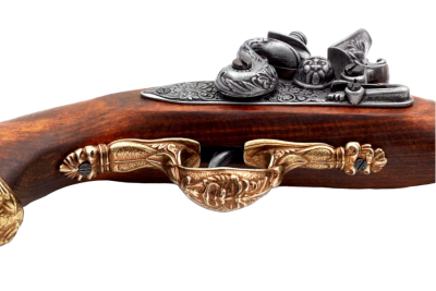 Макет. Кремневый пиратский пистоль (Италия, XVIII век), латунь