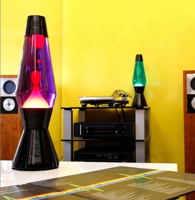Лава-лампа Mathmos Astro Black Vinyl Розовая/Синяя (Воск)