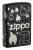 Зажигалка ZIPPO Classic с покрытием  , латунь/сталь, черная, матовая, 38x13x57 мм