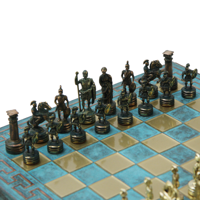 Шахматный набор "Греко-Романский Период" (28х28 см), доска патиновая с орнаментом