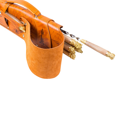 Шампурница подарочная «Ружье» (звери, роспись) с мангалом
