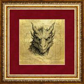 Картина на сусальном золоте «Золотой дракон»